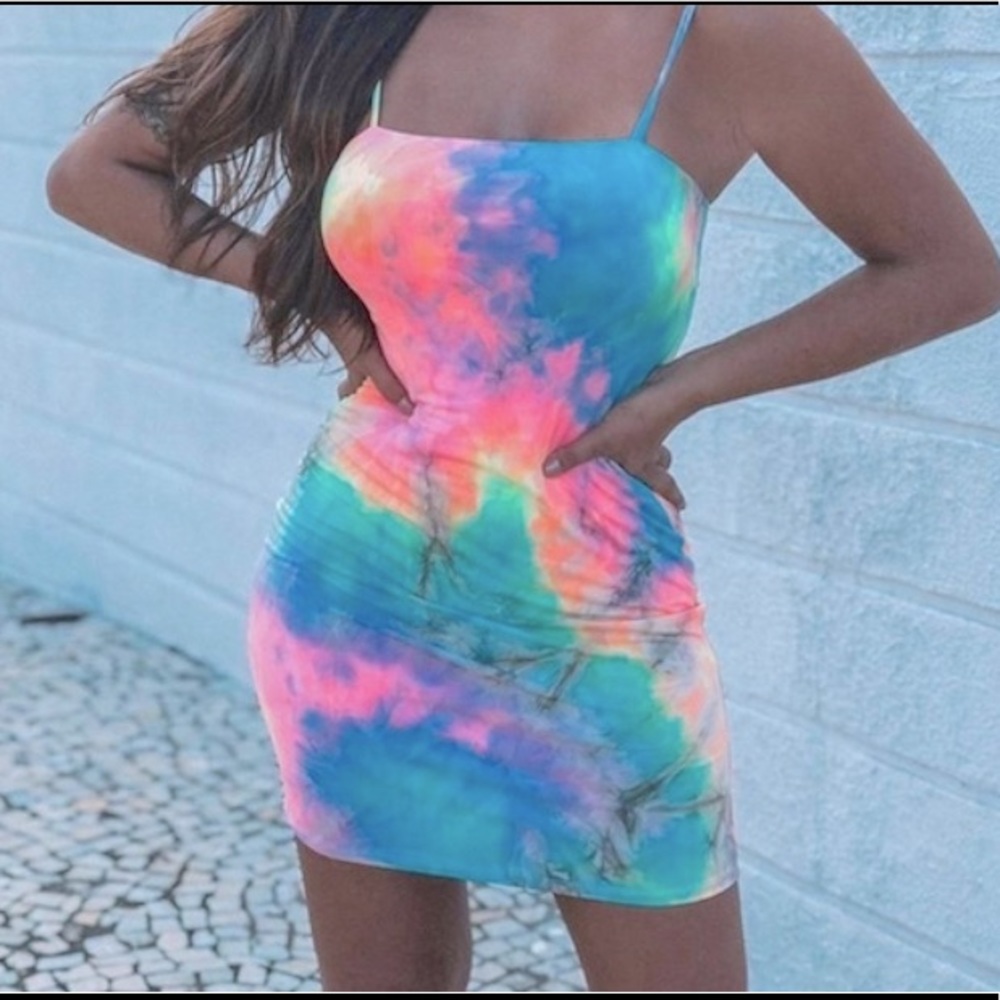 Tie dye mini dress